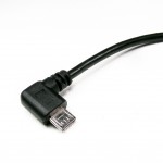 25cm Micro USB Left angle L-shape adapter video cable for Street Guardian SGZC12RC, Thinkware F750 ( SHIELDED )